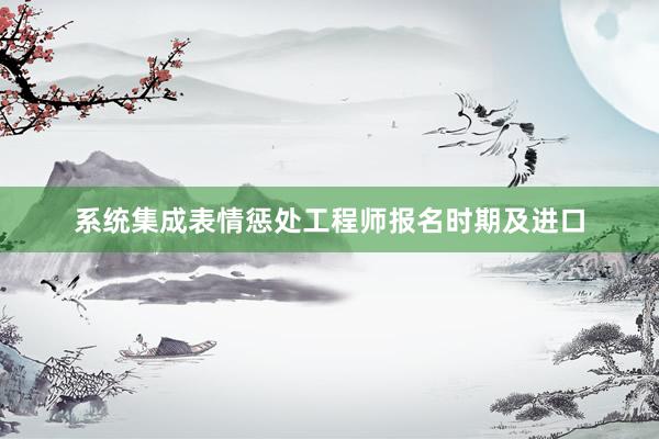 系统集成表情惩处工程师报名时期及进口